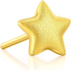Sang Sang Sang 999.9 24K Solid Gold Star Single Sostring 91933E (تم بيعه منفردًا لا زوج)