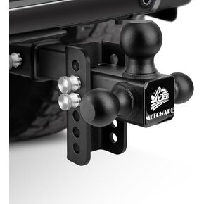 Hitch Metoware Trailer Hitch ، Drop Hitch مستقبل 2 بوصة ، عقبة السحب مع قطرة 4 بوصة ، 12500 رطل ، Tri-Ball (1-7/8 "، 2" ، 2-5/16 "