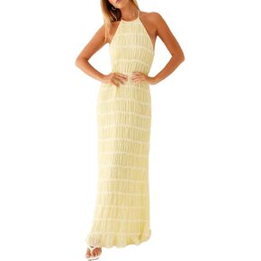 Argeousgor Women Halter Neck Dresses Summer Dresses 2025 أكمامًا من الكشك