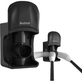 حامل الشاحن Tesla شحن منظم الكابل مع فتحة شاحن لـ Tesla Motors Wall Mount Mount Bracket Adapter ملاءمة للطراز 3/Y/S/X ， 180 ° Rotatable.