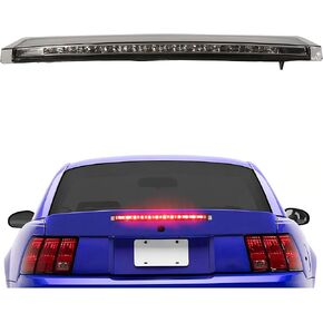 HECASA LED ضوء الفرامل الثالث متوافق مع 1999-2004 Ford Mustang Roof Center High Mount 3rd Brake Lamp Lamp Lamp Plastic Clear