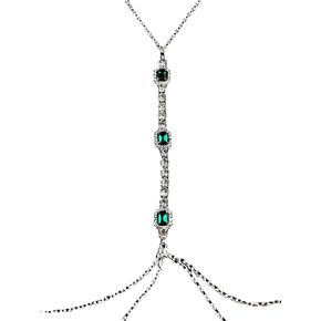 Body Chain Green Gemstone Chest Chain Sexy Fashion Water Diamond Premium Body Chain for Women