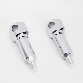 POWER JAMES Chrome 5.0" Tall Handlebar Risers with 1.0 inch Clamping Cover for Harley Davidson Heritage Springer FXSTS Cross Bones Bad Boy Softail Springer