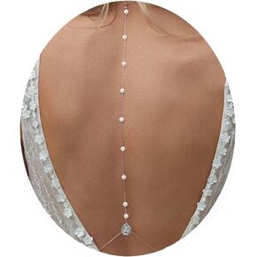 eyraevor inhinestone back chain necklace for lebless dress back back netclace bridal jold back back bood jewelry