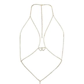 Body Chain Sexy Pure Desire Diamond Chest Chain Versatile Hanging Neck Love Body Chain Accessories Suitable for Women