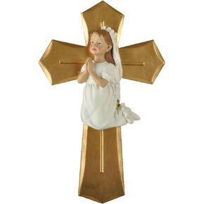 ENNAS Nativity Scene Wall Cross, Blue Hanging Christmas Crucifix with Story Description, Resin Jesus Cross, Religious Ornaments for Home Decor, 10 Inches Christian Gifts