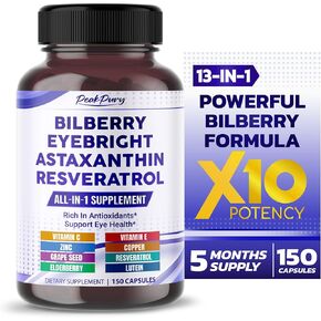 All -in -1 bebberry elebright astaxanthin illderberry Resveratrol repslement -غنية بمضادات الأكسدة ودعم صحة العين -مصنوعة في كبسولات الولايات المتحدة الأمريكية -150