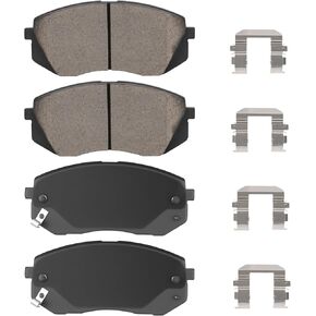 Front Ceramic Disc Brake Pads Set for Hyundai Sonata 2015-2019, Kona Electric 2019-2023, for Kia Optima 2016-2020 4PCS(With Hardware)