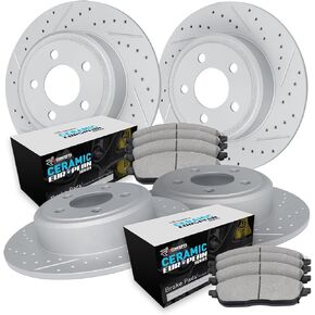R1 Concepts Front and Rear Brakes and Rotors| Front and Rear Euro Ceramic Brake Pads and Rotors Kit| Fits 2018-2024 BMW X3; 2019-2024 BMW X4