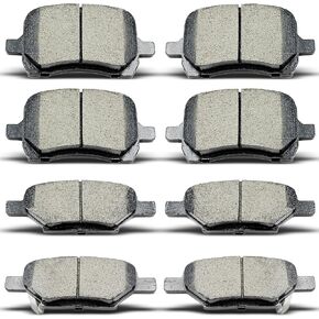 Front Rear Ceramic Brake Pad Set Compatible with 2008 Chevrolet Cobalt,2004-2012 Chevrolet Malibu,2007-2009 Pontiac G5, 2006-2010 Pontiac G6,2007-2009 Saturn Aura