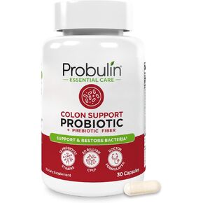 Probulin Colon Support Probiotic Supplement, Daily Gut, Digestive, and Immune Health Probiotics Capsules for Men and Women, 20 Billion CFU, Vegan, 30 Count Bottle