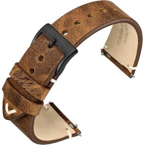 annefit Quick Freex Watch Bands ، Italian Vintage Leather Results Strap للرجال والنساء ، عرض الفرقة 18 مم 20 مم 22 مم