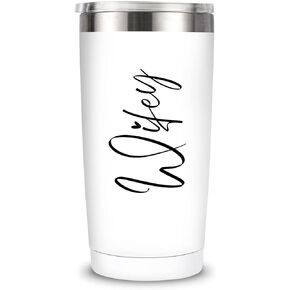 MASGALACC Wifey Tumbler Gifts - 20 Ounce Stainless Steel Insulated Tumbler with Lid and Straw - Bridal Shower Gifts for Bride - Wife Anniversary Birthday Valentines Gift