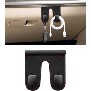 Car Co-Pilot Glovebox Hooks, Anti-Scratch Leather Hanger Auto Glove Box Front Seat Hook, Universal Vehicle Glove Box Organizer Hanger for Hanging Handbag Purse Umbrella (Black, Double Hooks) in Kuwait