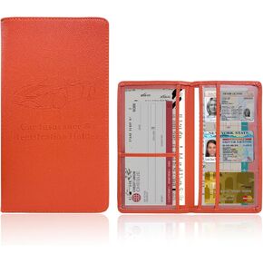Car Insurance and Registration Holder, PU Leather Vehicle Documents Wallet Case, Car Card Holder with Magnetic For Documents, ID Cards, License, Universal Car Accessories (Black)