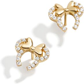 Disney's Minnie Mouse 18K Gold-Plated Sterling Silver Earrings - Clear/Gold
