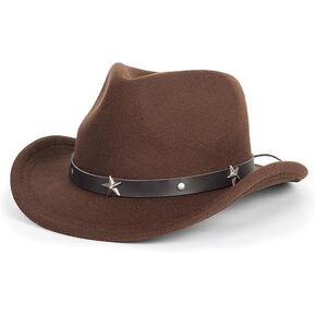 Kids Wide-Brim Cowboy-Hat 2-7 Years - Wide-Brim Felt-Fedora Cowgirl-Hat