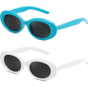2Pack Kids Sunglasse for Girls Boys Oval Small Frame Toddler Shades UV 400 Age 3-8 in Kuwait