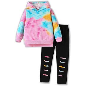 Kid Girls Clothes - Girls Outfits Tie Dye Tops and Leggings Pants 2 Piece Spring Clothes Set