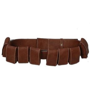 Belt Cosplay Brown PU Leather Holster Costume Props Accessory, Western Denim Belt
