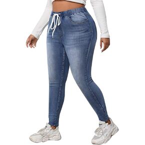 ALLABREVE Womens Plus Size Skinny Jeans Stretchy High Waisted Ankle Jean Ripped Slim Fit Washed Denim Distressed Tight Jean