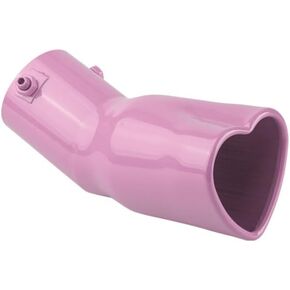 Sakali 63mm Heart-Shaped Tail Pipe Car Stainless Steel Exhaust Muffler Tip 2.5 inch Inlet Universal Fit Exhaust Pipe (Pink,Straight)