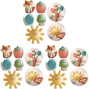 Itzy Ritzy Finger Puppets - Set of 3 Soft Finger Puppets and 1 Water-Squirting Toy