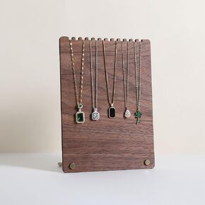 GemeShou Wooden jewelry organizer board for lightweight small necklace, Walnut necklace display stand for selling, necklace storage organizer for boutique store【Necklace board-short】