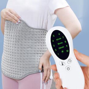 Heating Pad - Back Pain Relief with 10 Heating Settings and Auto Shut Off Soft Machine Washable Electric Heat Pads, Back or Belly Heating Pad for Girl and Women