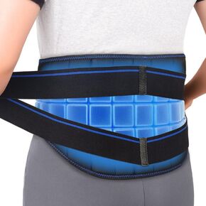 NEWGO Lower Back Ice Pack Wrap Flexible Ice Pack for Back Pain Relief, 2 Hours Long Lasting Cold Pack for Back with Ice Cubes for Back Injuries, Sciatica, Coccyx, Swelling
