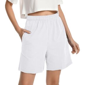 Summer Cotton Athletic Casual Shorts for Women Side Pockets Home and Street wear Sweat Shorts