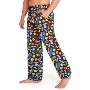 Pac-Man Mens Pajama Pants, Comfy Cotton Lounge Pants with Pockets - Gift for Men