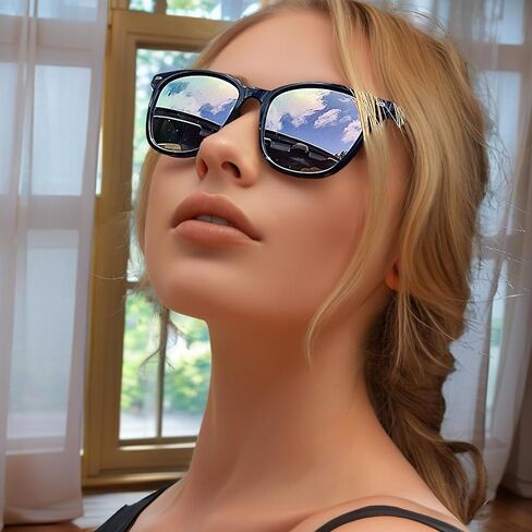 LVIOE Polarized Round Sunglasses for Women Men Trendy Oversized Shades with UV400 Protection Reduce Glare Sun Glasses LS18512 in Kuwait