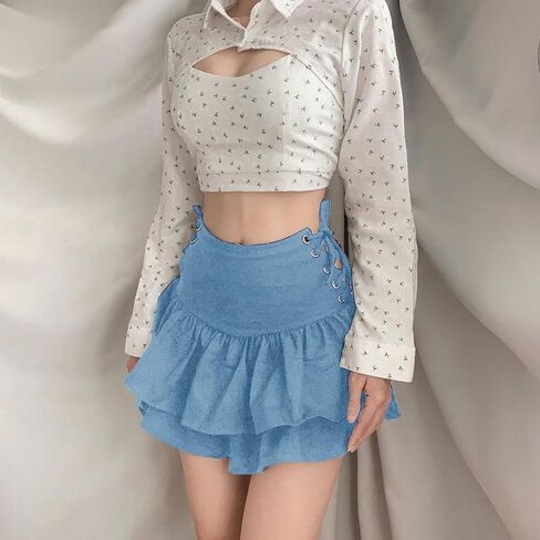 TSMNZMU Women's Goth Mini Skirts - Punk Grunge High Waist Emo Alt Mall Gothic Harajuku Lolita Skirts in Saudi Arabia