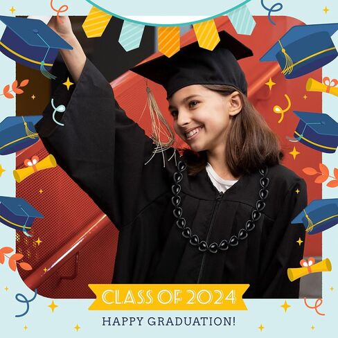 Graduation Necklace Graduation Gifts 2024 Chunky Hawaiian Lei Necklace Class of 2024 Graduation Accessories in Saudi Arabia