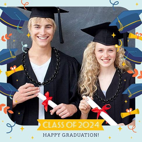 Graduation Necklace Graduation Gifts 2024 Chunky Hawaiian Lei Necklace Class of 2024 Graduation Accessories in Saudi Arabia