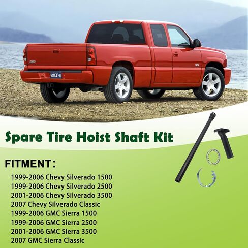 طقم أنبوب وحلقات غطاء أسطوانة حامل الإطارات الاحتياطية متوافق مع 1999-2013 Chevy Silverado GMC Sierra 1500 2500 3500 Pickup يستبدل 15182986 15040331 15769308 in Saudi Arabia