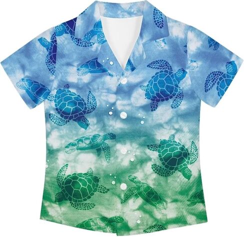 Boy Short Sleeve Button Down Shirt Novelty Hawaiian Aloha Shirts Beach Vacation Shirts in Saudi Arabia