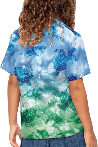 Boy Short Sleeve Button Down Shirt Novelty Hawaiian Aloha Shirts Beach Vacation Shirts in Saudi Arabia
