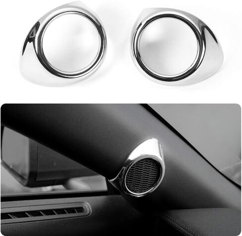 Car Interior A-pillar Audio Speaker Cover Trim Decor Frame for Ford Mustang 2015 2016 2017 (Carbon Fiber Grain) in Saudi Arabia