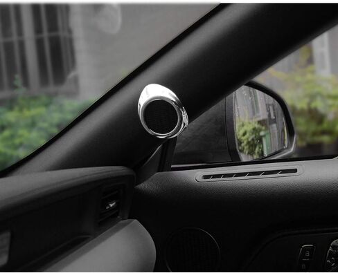 Car Interior A-pillar Audio Speaker Cover Trim Decor Frame for Ford Mustang 2015 2016 2017 (Carbon Fiber Grain) in Saudi Arabia