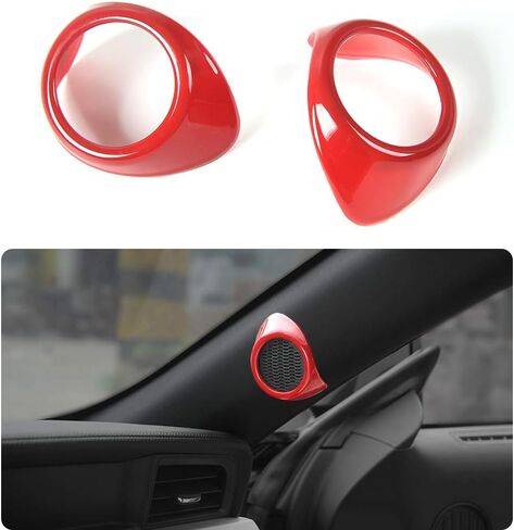 Car Interior A-pillar Audio Speaker Cover Trim Decor Frame for Ford Mustang 2015 2016 2017 (Carbon Fiber Grain) in Saudi Arabia