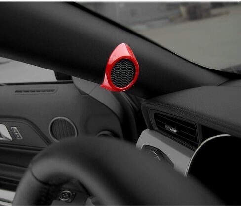 Car Interior A-pillar Audio Speaker Cover Trim Decor Frame for Ford Mustang 2015 2016 2017 (Carbon Fiber Grain) in Saudi Arabia
