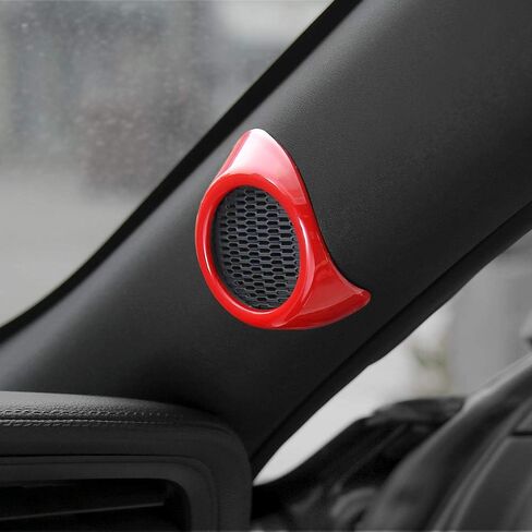 Car Interior A-pillar Audio Speaker Cover Trim Decor Frame for Ford Mustang 2015 2016 2017 (Carbon Fiber Grain) in Saudi Arabia