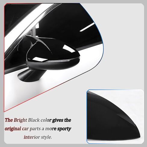 Side Mirror Cover, for Kia K5/Optima 2021 2022 2023 2024 2025, Bright Black Side Rear Mirror Covers Body Kit Accessories for Cars in Kuwait