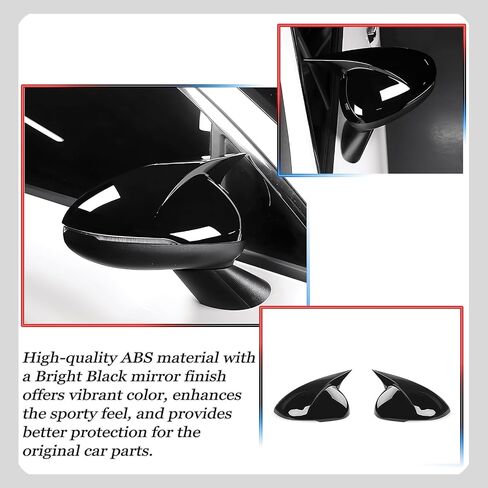 Side Mirror Cover, for Kia K5/Optima 2021 2022 2023 2024 2025, Bright Black Side Rear Mirror Covers Body Kit Accessories for Cars in Kuwait