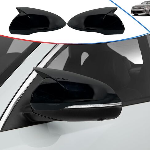 Side Mirror Cover, for Kia K5/Optima 2021 2022 2023 2024 2025, Bright Black Side Rear Mirror Covers Body Kit Accessories for Cars in Kuwait