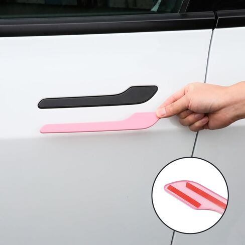 for Tesla Door Handle Covers for Pink Model 3 Highland HW 4.0 Camera Covers for Side Mirror Trim Strip for Pink Tesla Model 3 Accessories 2024-2025 (8PCS) in Kuwait