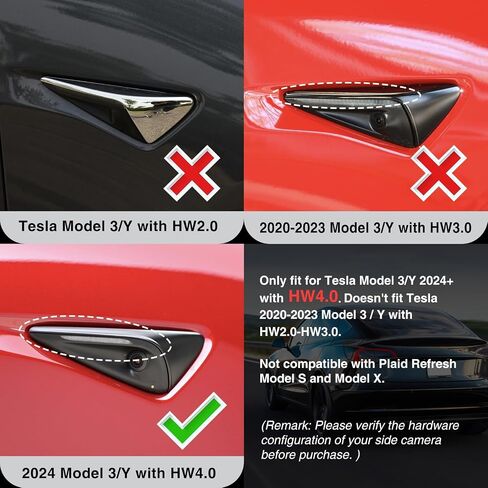 for Tesla Door Handle Covers for Pink Model 3 Highland HW 4.0 Camera Covers for Side Mirror Trim Strip for Pink Tesla Model 3 Accessories 2024-2025 (8PCS) in Kuwait