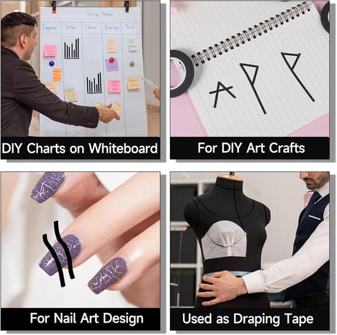 20 Rolls 1/8 inch Whiteboard Tape Line, Graphic Tape, Pinstripe Tape for Dry Erase Board, Draping Tape, Gridding Tape for White Board, Art, Office, School, Total Length 512FT in Saudi Arabia